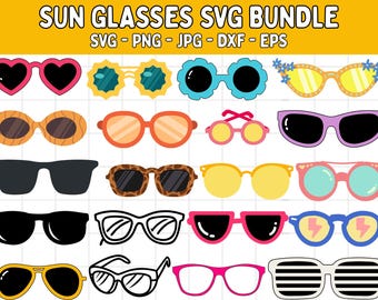 Sunglasses SVG Bundle, Summer Clipart (Digital Download)