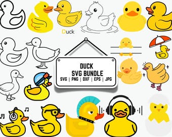 Duck SVG Bundle: Rubber Ducky Clipart, Cut File (Digital Download)