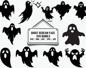 Ghost Face Scream SVG Bundle: Spooky Halloween Designs (Digital Files)