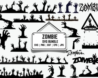 Pacchetto SVG Zombie: Clipart Horror, File Tagliati (Download Immediato)