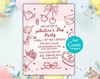 Faire-part pour la Saint-Valentin, coquette de Cupidon, modèle modifiable (PDF)