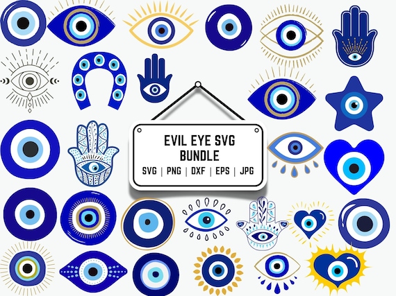 Evil Eye SVG Bundle: Ojo Turco, Hamsa, Clipart (Digital Download)