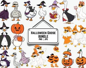 Halloween Goose SVG Bundle: Spooky PNG Designs (Digital Download)
