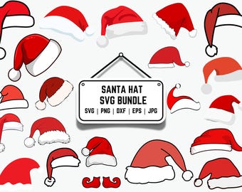 Santa Hat SVG Bundle: Christmas Cut Files (Digital Download)