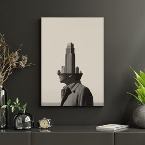 Concrete Thoughts | City Skyline Portrait Print | Urban Modern Wall Art | Surreal