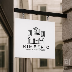 Letrero de acero con logotipo colgante personalizado para vendedores, expositor metálico de doble cara para exteriores, montado en la pared, para puestos o stands.