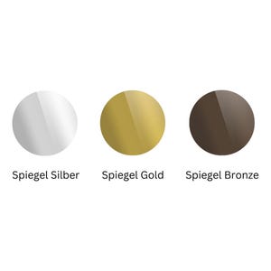 Spiegelacryl für den Cake Topper zur Erstkommunion in drei Farben: Silber, Gold und Bronze.