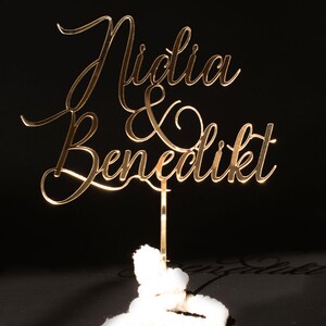 Hochzeits Tortendeko Personalisiert tortenstecker gold deko für Hochzeitstorte Bild 6