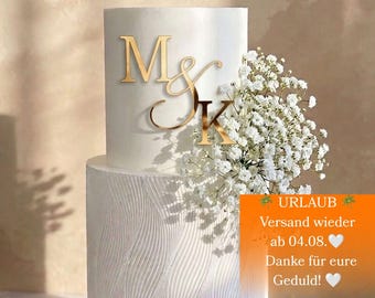 Gold Monogramm Hochzeit Initiale Hochzeitstorte Topper personalisierte Cake Charm Jubiläum deko