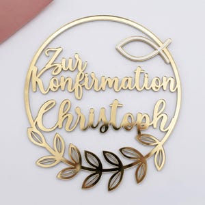 Cake Topper Taufe Tortenaufsatz Tortenstecker personalisiert Nome Taube Acryl Gold Tauftorte Deko Kommunion Konfirmation