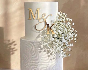 Gold Monogramm Hochzeit Initial Hochzeitstorte Topper personalisierte Cake Charm Jubiläum  deko