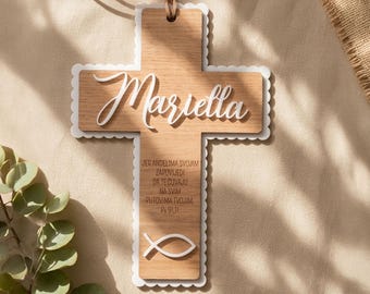 Taufkreuz personalisiert Taufgeschenk Kreuz,Holzkreuz Taufe,Patengeschenk Segensspruch