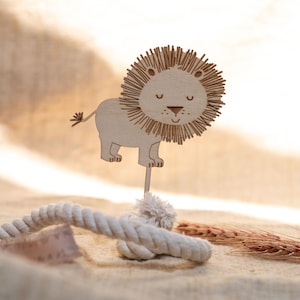 Löwe Cake Topper Boho Safari Dschungel Holzdeko Kindergeburtstag Tortendeko  Deko Jungle Party Geburtstag