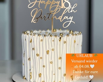 Geburtstag Cake Topper Custom Age Acryl Gold  Tortendeko für Geburtstagsparty