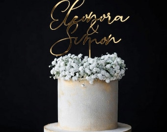 Gold Cake Topper Hochzeit Tortenstecker Mr Mrs,Hochzeitstorte,Zwei Namen Tortendeko