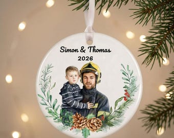 Papa Geschenk,Baumschmuck Matt Berufsanhänger Feuerwehrgeschenk Geschenkidee Krankenschwestern individuell gestaltet