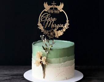 Cake Topper Taufe,Taufdeko Gold,Firmung tortendeko,caketopper Erstkommunion,Kreuz Taube