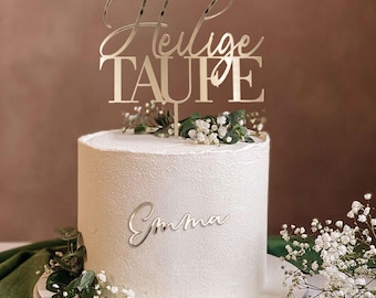 Cake Topper  Taufe mit Namen, zur Tauftorte Deko Acryl Gold Kreuz,Tortendeko Mädchen