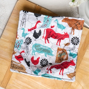 Microwave Bowl Cozy – 100% Cotton, Farmhouse Design – Handmade & Reusable