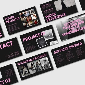 Pink Modern Canva Portfolio Template: Social Media, Design, Photography