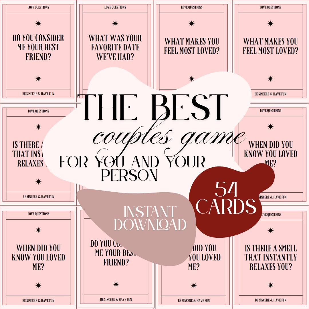Printable Couple's Conversation Card Game: Romantic Date Night Questions (PDF Download)