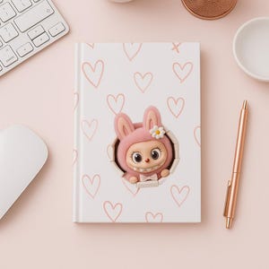 Schattig konijntje notitieboek kawaii labubu dagboek cadeau voor meisjes tiener schoolbenodigdheden esthetiek briefpapier