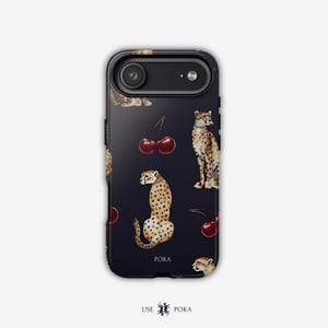 Funda para teléfono Cherry Leopard para iPhone, Samsung Galaxy y Google Pixel