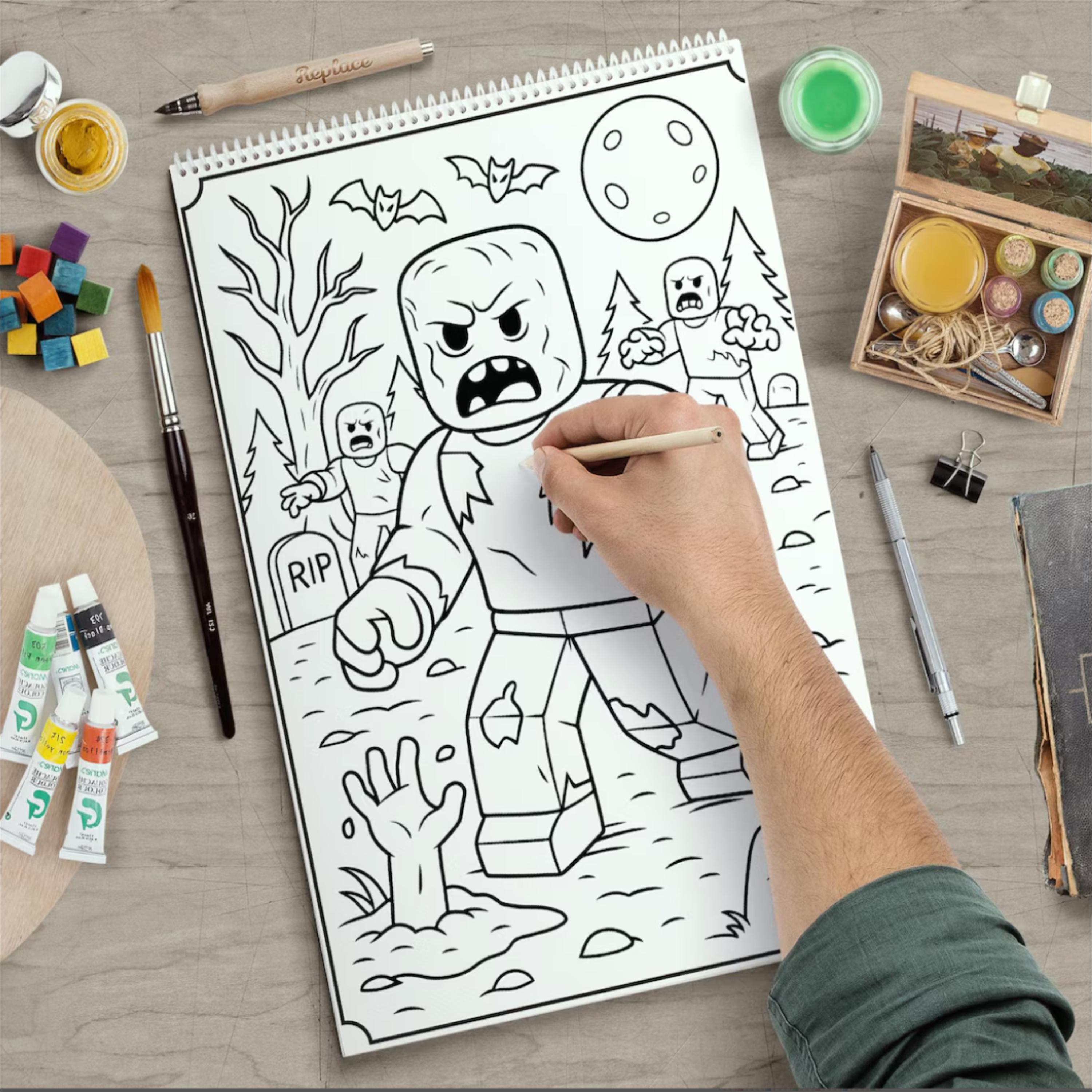 Zombie Apocalypse Activity.pdf Roblox Zombie Apocalypse Activity Pack for Kids – Coloring Pages ...
