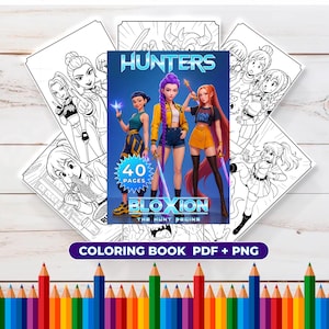 40 KPop Demon Hunters Coloring Pages – Original Fan Art Inspired by the Movie – Digital Download&quot;