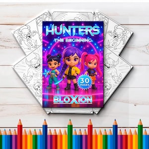 Demon Hunters kpop Coloring Pages | 30 K-pop coloring book for kids | Demon Hunters Characters | coloring sheets kids | A4 Size Pages