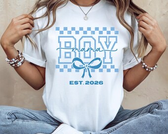 Boy Mama Shirt – Baby Boy Announcement T-Shirt – Pregnancy Announcement for Mom – Gender Reveal Outfit – Baby Gift for Mom 2026