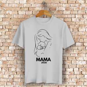 Mama 2026 Shirt, Pregnancy Announcement Shirt, Expectant Mother Gift, First Time Mom Gift, Pregnancy Shirt Mid Heather Grey