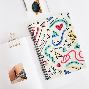 Colorful Spiral Notebook for Creativity, Fun Journal, Gift for Students, Doodling, School Supplies, Bright Art Notes
