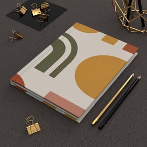 Matte Hardcover Journal with Modern Abstract Design, Retro Aesthetic Notebook for Creative Minds, Gift for Students, Doodlers, and [...]