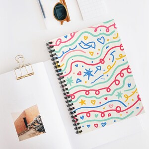 Colorful Spirals Ruled Notebook, Cute Journal, Fun School Supplies, Gift for Students, Creative Writing, Everyday Planner