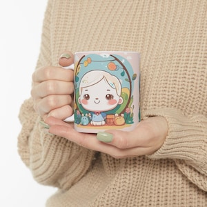 Taza de cerámica con adorable personaje de dibujos animados, taza de café de 325 ml, regalo original para niños, divertida taza de té, decoración de cocina divertida