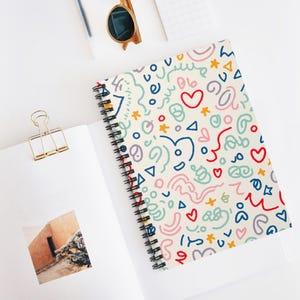 Colorful Doodle Spiral Notebook - Fun Sketchbook for Notes, Journals, Gifts, Back to School, Art Projects