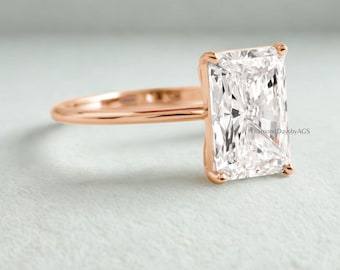 Radiant Cut Moissanite Engagement Ring, Radiant Cut Engagement Ring, Radiant Cut Solitaire, 2.00ct Radiant Cut, Solitaire Engagement Ring