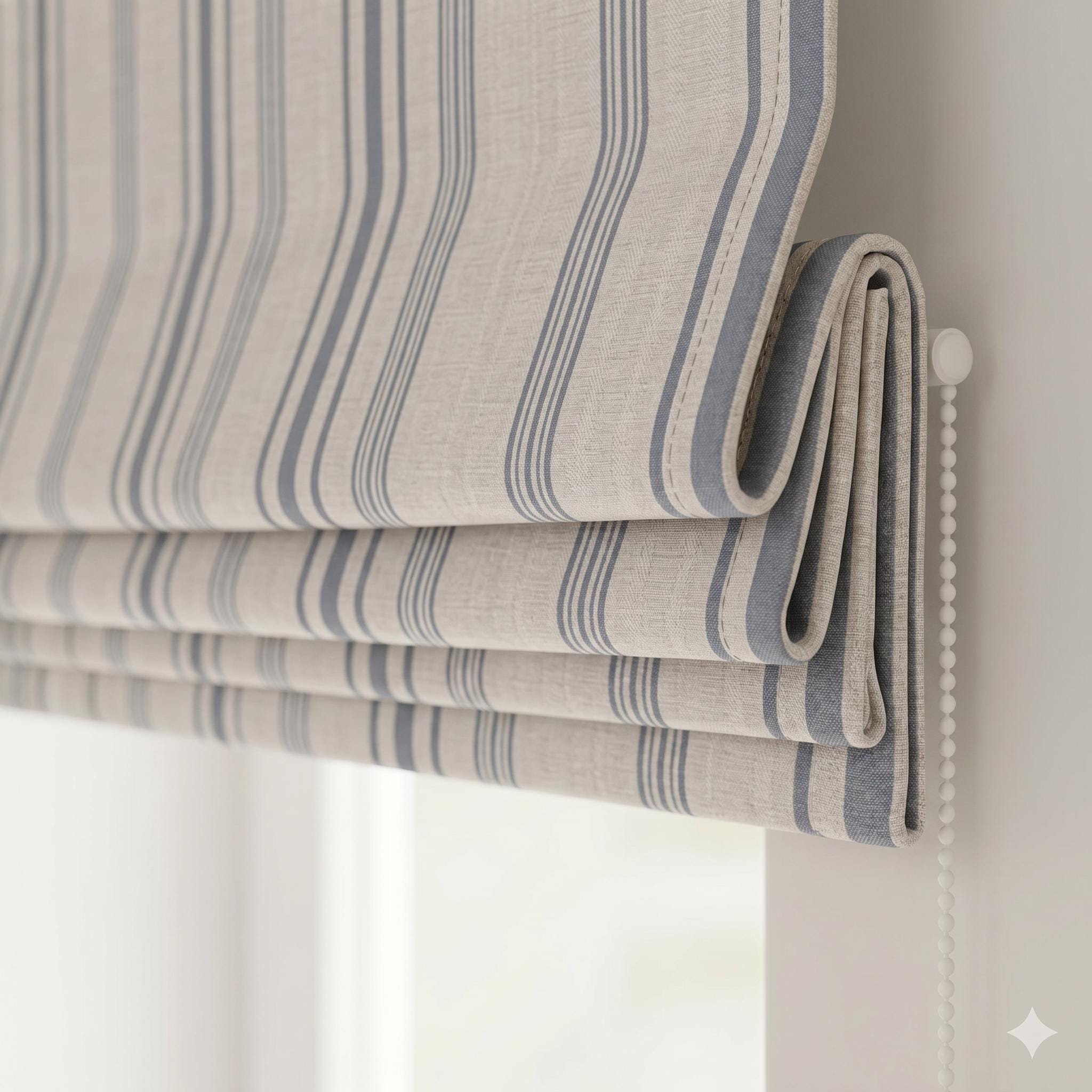 Window Shade Blue and White Stripe - Etsy