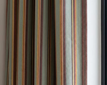 Custom Striped Curtains, Sage Green Vertical Stripe Curtain Panel, Linen Look Drapes, Farmhouse Window Curtains, Privacy or Blackout Lining