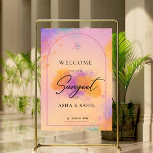 Colourful Sangeet Custom Wedding Sign, Sangeet, Mehndi Instant Download