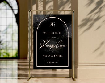 Aangepast Indiase receptiebord, Sangeet-bord, mehndi en bruiloft direct downloaden