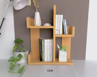 Mini organizador de madeira para mesa e escritório - pequena caixa de armazenamento de mesa com compartimentos para materiais de escritório, joias e ferramentas de artesanato