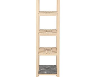 Wooden Bathroom Towel Holder & Organizer Shelf - Decorative Wall Mounted Rack for Towels  Accessories