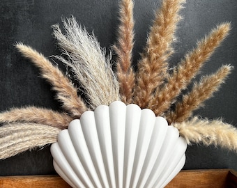 Seashell Vase Scandi | Modern 3D Printed Vase Nordic | Decorative Vase for Dried Flowers | Minimalist Home Accessories