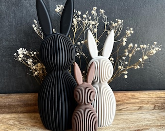 Japandi Rabbit 3D Print | Modern Minimalist Easter Decoration | Scandinavian Rabbit Sculpture Home Accessory