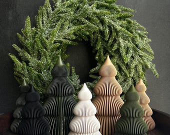 3D printed Christmas tree set of 2, Christmas decorations, decorative Christmas trees, modern Christmas tree, minimalist winter decorations, Christmas table decorations