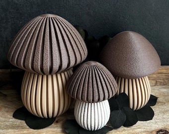 3D Mushroom Decoration Set with Lid | 3 Mushrooms | Storage Box | Autumn Decoration | Woodland Decoration | Gnome Decoration | Cottagecore | Mushroom Decoration | Scandinavian Set