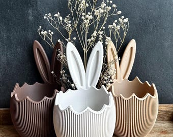 3D printed Easter egg with bunny ears | Gift box for sweets | Japandi Scandi Easter decoration | Easter gift