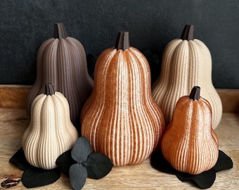 Butternut Squash 2-Piece Set | Large & Small Decorative Squash | Modern Autumn/Halloween Decorations | Scandi/Japandi | 3D Printed
